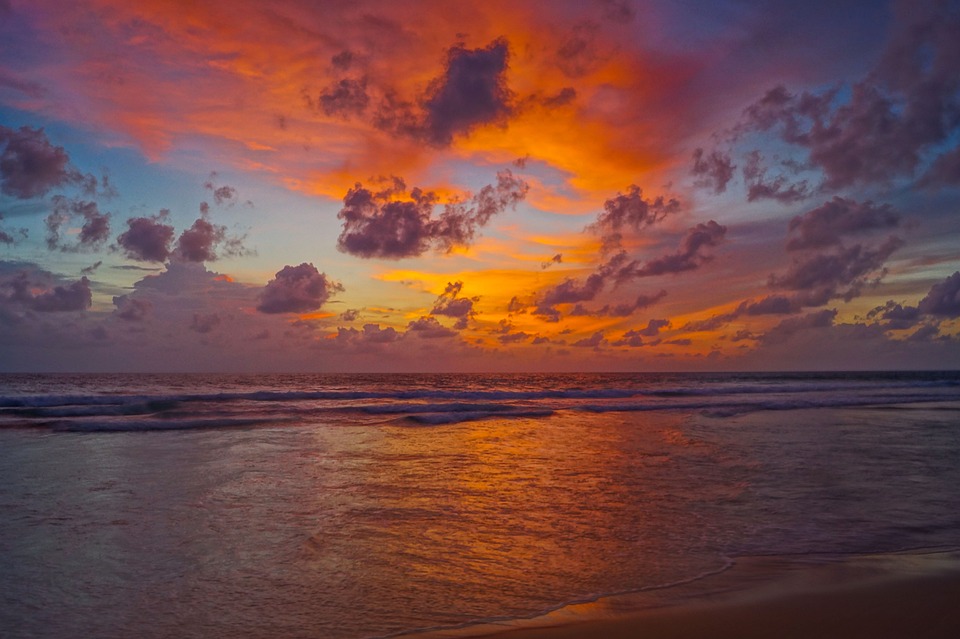 coucher de soleil à la plage