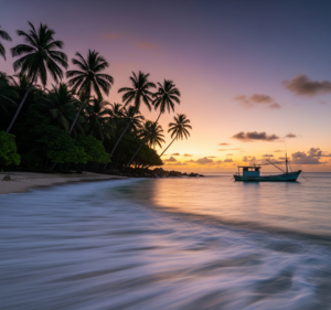 l'île Thérèse au coucher de soleil