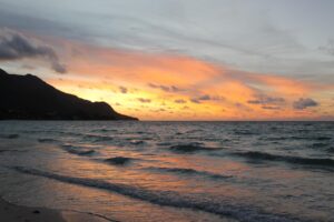 coucher de soleil plage Anse Aux Pins 